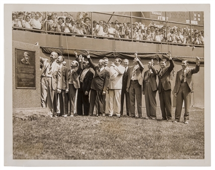 Historic Babe Ruth and Former 27 Teammates Type I Original News-Service Photo - At Lou Gehrigs 1939 "Luckiest Man" Tribute Day! (PSA/DNA)